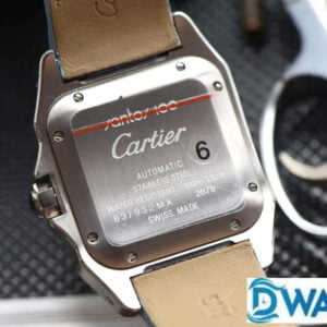 ĐỒNG HỒ NỮ CARTIER SANTOS W20126X8 FAKE 1:1 NHÀ MÁY V6 DÂY DA XANH 35MM