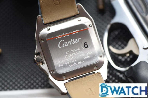 ĐỒNG HỒ NỮ CARTIER SANTOS W20126X8 FAKE 1:1 NHÀ MÁY V6 DÂY DA XANH 35MM