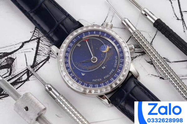 ĐỒNG HỒ PATEK PHILIPPE GRAND COMPLICATION 6102P REPLICA 11 BLUE ĐÍNH ĐÁ AI FACTORY 44MM (8)