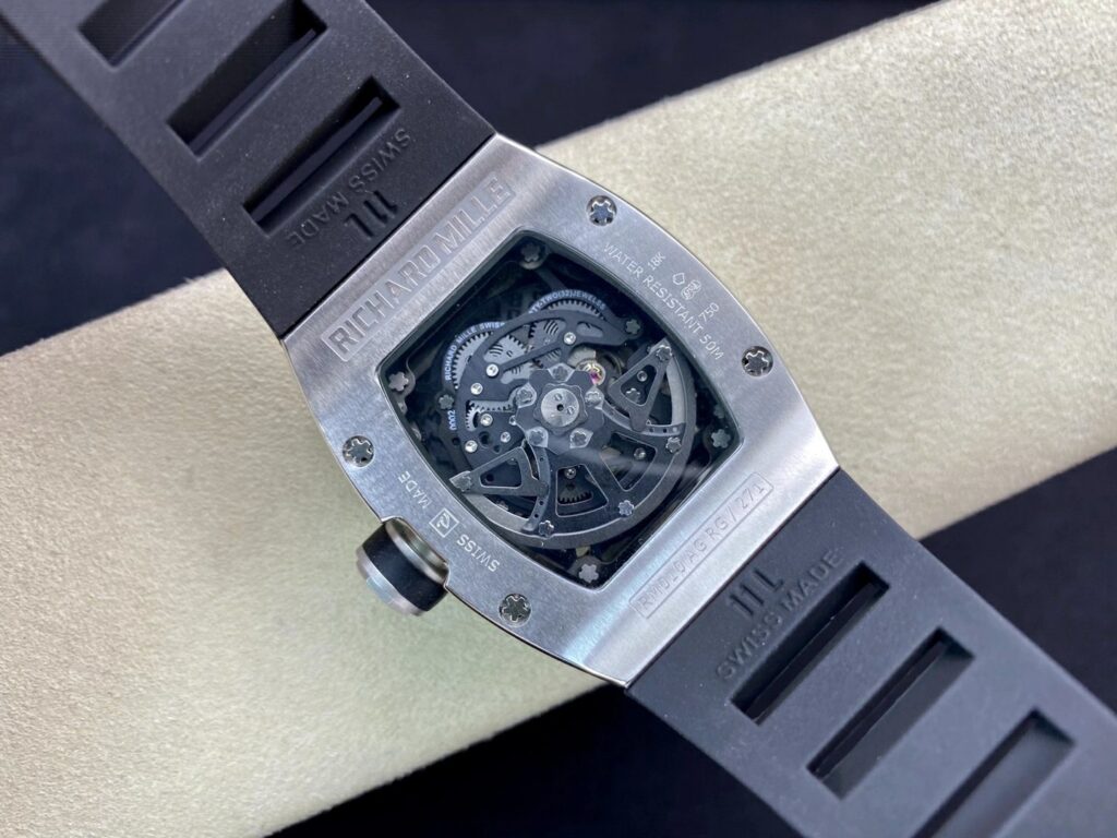ĐỒNG HỒ NAM RICHARD MILLE RM010 FAKE CAO CẤP DÂY CAO SU MÀU ĐEN 41MM