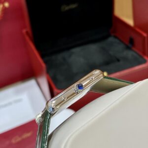 ĐỒNG HỒ NỮ CARTIER TANK MUST WSTA0054 FAKE CAO CẤP NHÀ MÁY DR DÂY XANH 25MM