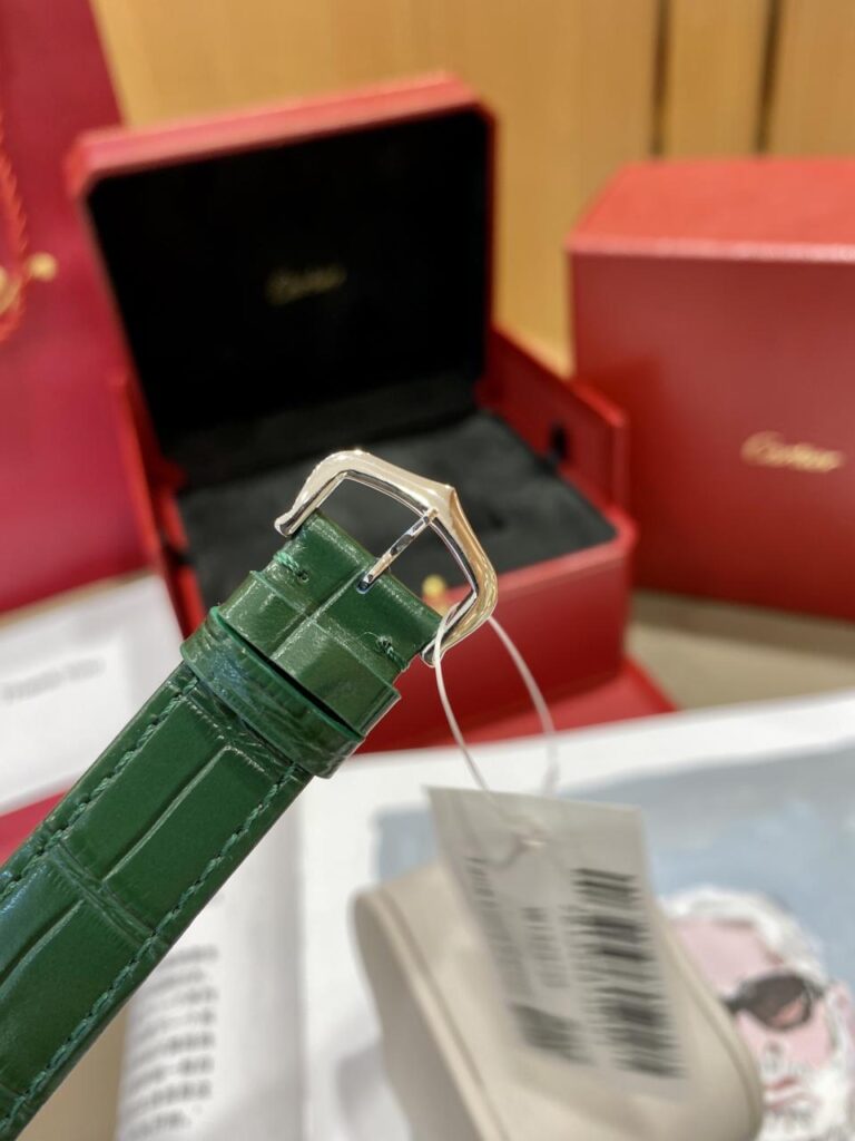 ĐỒNG HỒ NỮ CARTIER TANK MUST WSTA0054 FAKE CAO CẤP NHÀ MÁY DR DÂY XANH 25MM