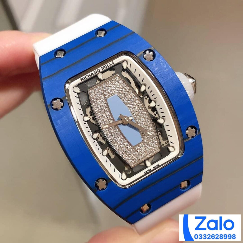 ĐỒNG HỒ NỮ RICHARD MILLE RM007-01 SUPER FAKE VỎ XANH DÂY TRẮNG 36MM
