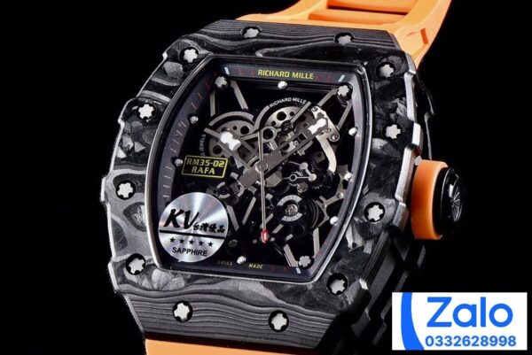 ĐỒNG HỒ NAM RICHARD MILLE RM35-02 REPLICA NHÀ MÁY KV MÀU CAM 44MM