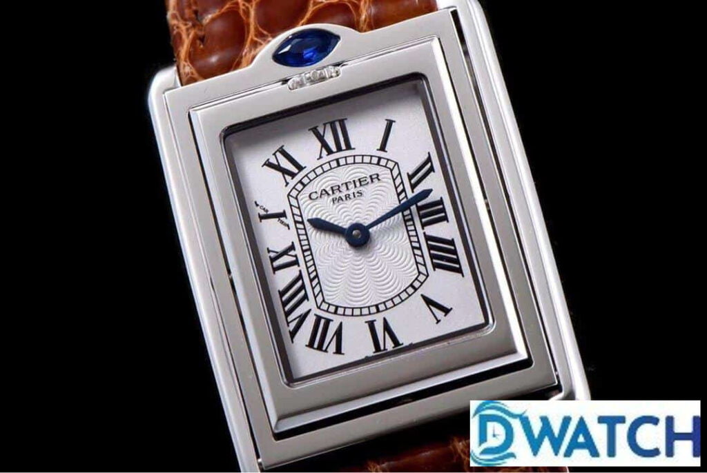 ĐỒNG HỒ NAM CARTIER TANK BASCULANTE FAKE CAO CẤP NHÀ MÁY AW DÂY DA 31MM