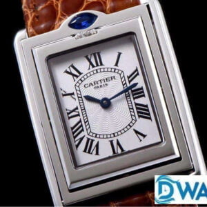 ĐỒNG HỒ NAM CARTIER TANK BASCULANTE FAKE CAO CẤP NHÀ MÁY AW DÂY DA 31MM