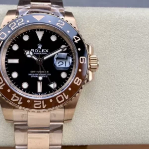 ĐỒNG HỒ NAM ROLEX GMT-MASTER II 126715 REPLICA CAO CẤP NHÀ MÁY C + VÀNG HỒNG 40MM