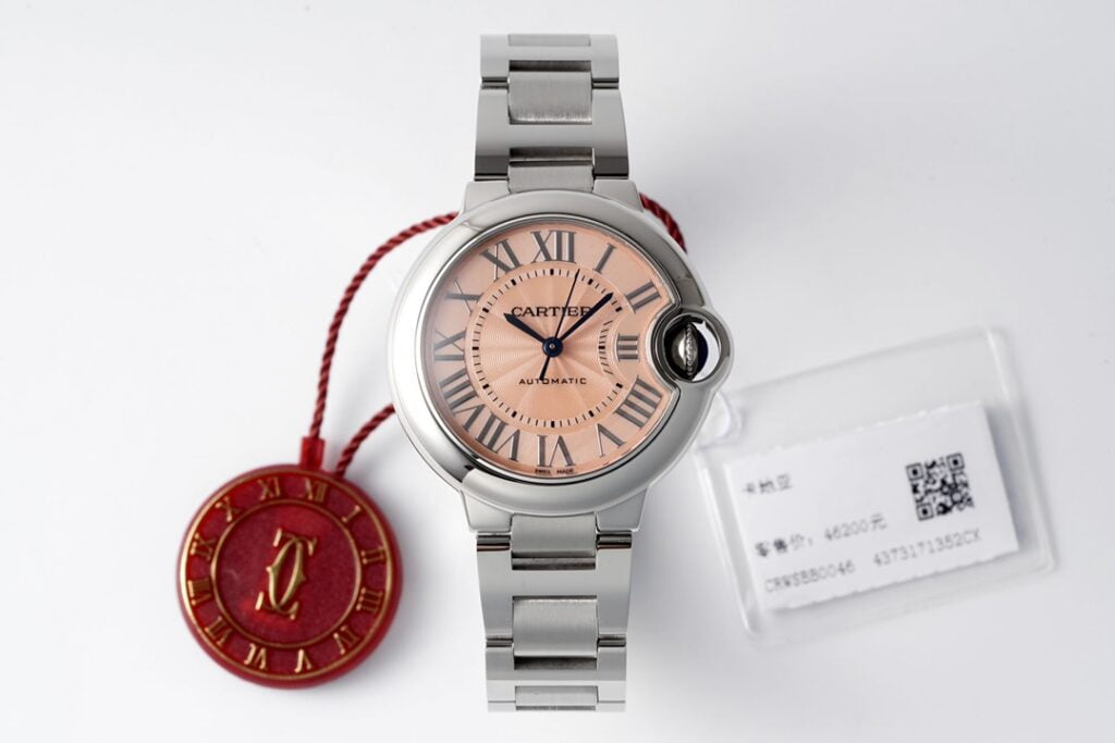 ĐỒNG HỒ NỮ CARTIER BALLON BLEU WSBB0046 FAKE CAO CẤP NHÀ MÁY AF MẶT SỐ HỒNG 33MM