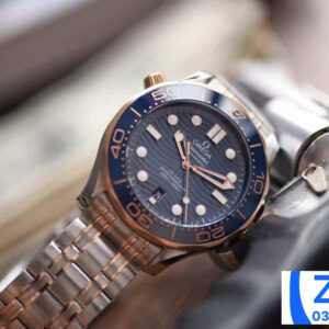 ĐỒNG HỒ NAM OMEGA SEAMASTER SUPER FAKE NHÀ MÁY VS DÂY THÉP MÀU DEMI 42MM