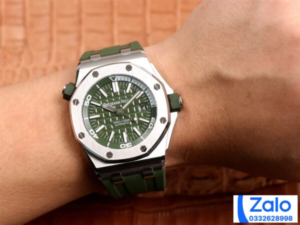 ĐỒNG HỒ NAM AUDEMARS PIGUET ROYAL OAK OFFSHORE 15710 REP 11 NHÀ MÁY JF XANH 42MM