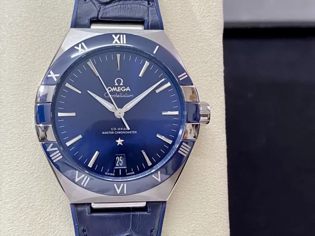 ĐỒNG HỒ NAM OMEGA CONSTELLATION FAKE 11 NHÀ MÁY SBF MẶT SỐ XANH 41MM