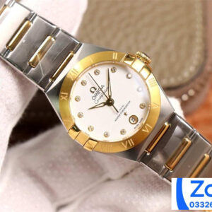 ĐỒNG HỒ NỮ OMEGA CONSTELLATION FAKE CAO CẤP NHÀ MÁY 3S VÀNG GOLD 29MM