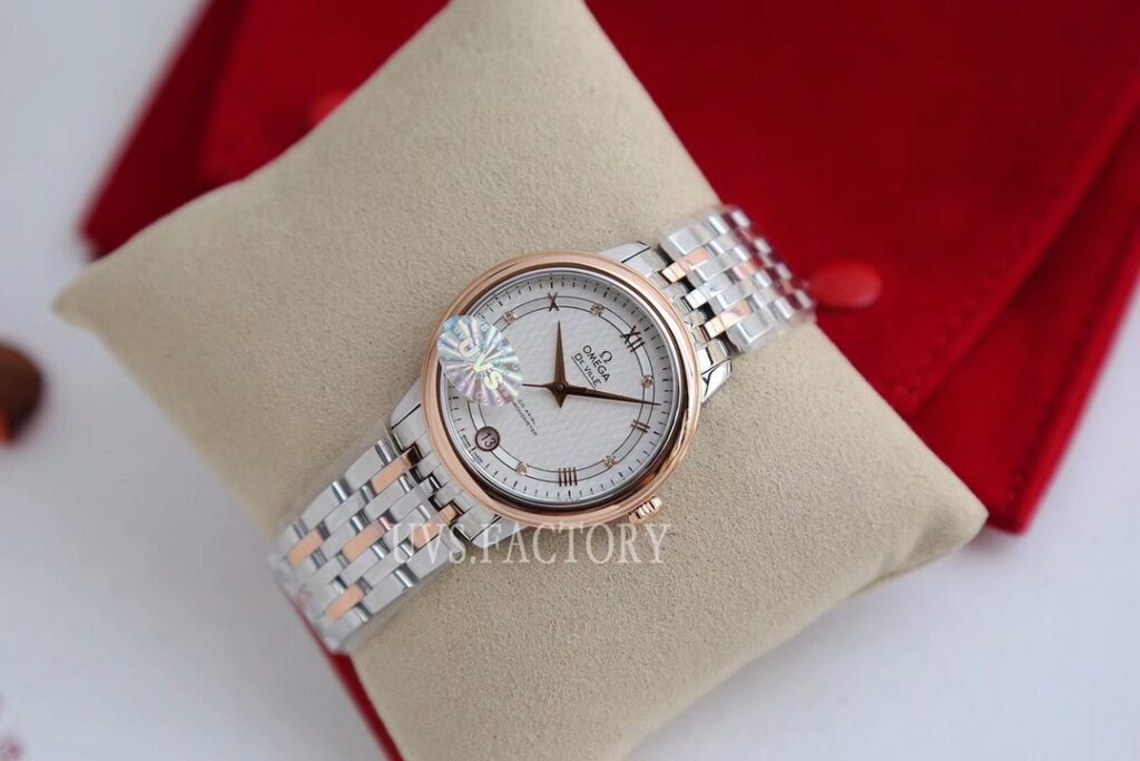 ĐỒNG HỒ NỮ OMEGA DE VILLE SUPER FAKE NHÀ MÁY UVS FACTORY ROSE GOLD 32MM