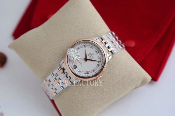 ĐỒNG HỒ NỮ OMEGA DE VILLE SUPER FAKE NHÀ MÁY UVS FACTORY ROSE GOLD 32MM