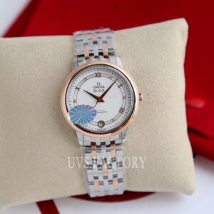 ĐỒNG HỒ NỮ OMEGA DE VILLE SUPER FAKE NHÀ MÁY UVS FACTORY ROSE GOLD 32MM