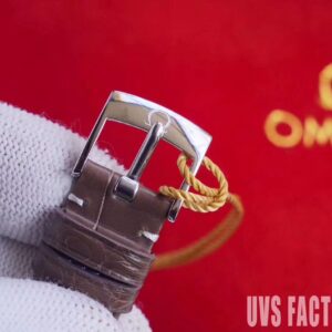 ĐỒNG HỒ NỮ OMEGA DE VILLE FAKE CAO CẤP NHÀ MÁY UVS DÂY DA NÂU 32MM