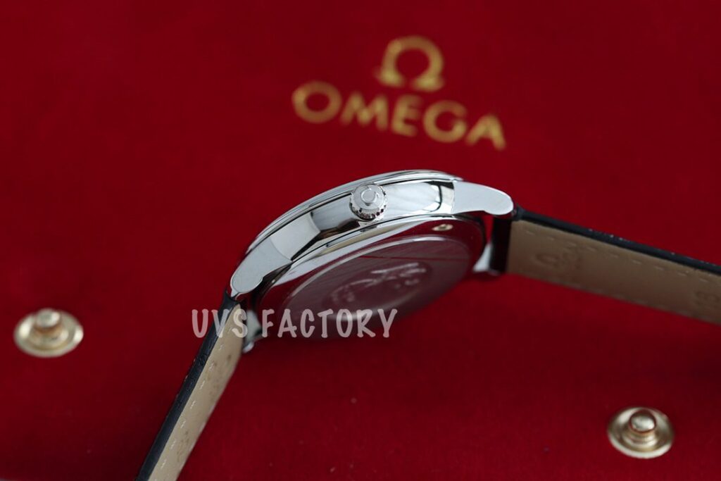 ĐỒNG HỒ NỮ OMEGA DE VILLE SUPER FAKE NHÀ MÁY UVS DÂY DA ĐEN 32MM