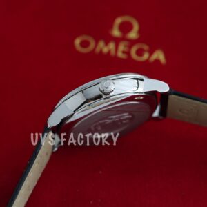 ĐỒNG HỒ NỮ OMEGA DE VILLE SUPER FAKE NHÀ MÁY UVS DÂY DA ĐEN 32MM