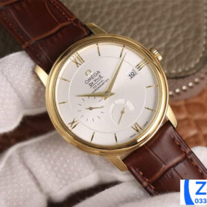 ĐỒNG HỒ NAM OMEGA DE VILLE FAKE 11 NHÀ MÁY AZ DÂY DA VỎ VÀNG GOLD 40MM