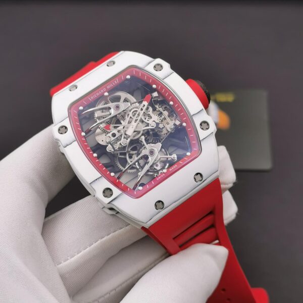ĐỒNG HỒ NAM RICHARD MILLE RM27-02 REPLICA 11 DÂY ĐEO CAO SU ĐỎ 42MM