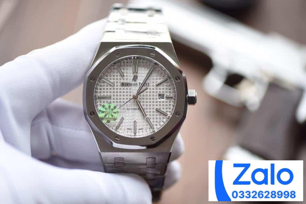 ĐỒNG HỒ NỮ AUDEMARS PIGUET ROYAL OAK 15400 FAKE NHÀ MÁY JF MẶT TRẮNG 39MM