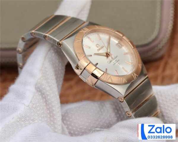 ĐỒNG HỒ NAM OMEGA CONSTELLATION FAKE CAO CẤP NHÀ MÁY 3S NIỀNG VÀNG 38MM