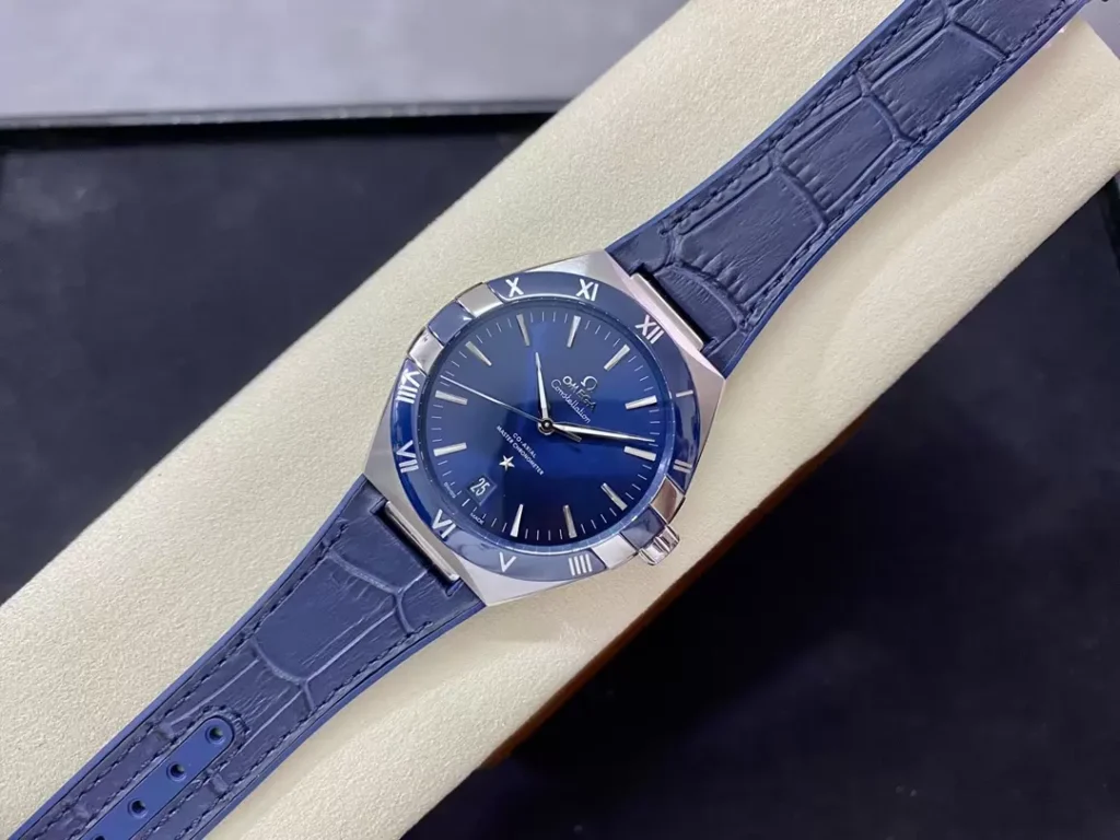 ĐỒNG HỒ NAM OMEGA CONSTELLATION FAKE 11 NHÀ MÁY SBF MẶT SỐ XANH 41MM