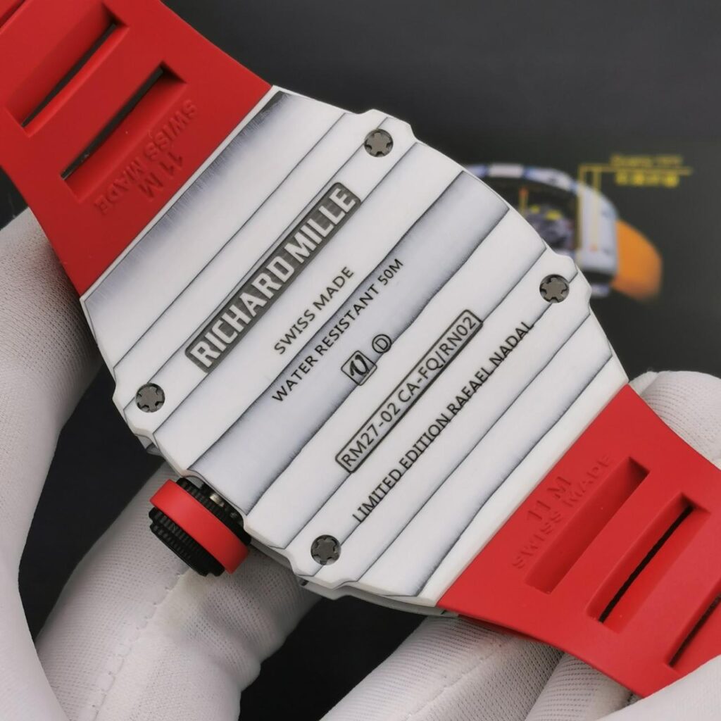 ĐỒNG HỒ NAM RICHARD MILLE RM27-02 REPLICA 11 DÂY ĐEO CAO SU ĐỎ 42MM