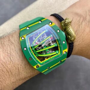 ĐỒNG HỒ NAM RICHARD MILLE RM59-01 REPLICA 11 MẶT XANH DÂY ĐEO XANH 43MM