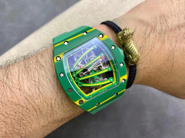 ĐỒNG HỒ NAM RICHARD MILLE RM59-01 REPLICA 11 MẶT XANH DÂY ĐEO XANH 43MM