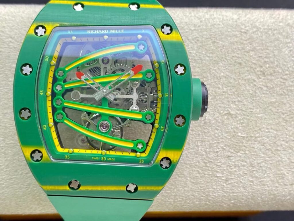 ĐỒNG HỒ NAM RICHARD MILLE RM59-01 REPLICA 11 MẶT XANH DÂY ĐEO XANH 43MM