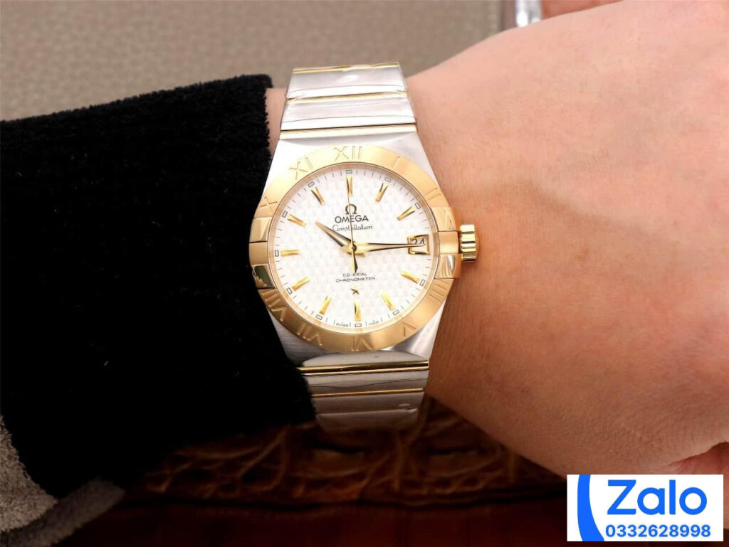 ĐỒNG HỒ NAM OMEGA CONSTELLATION FAKE NHÀ MÁY VS FACTORY VÀNG GOLD 38MM