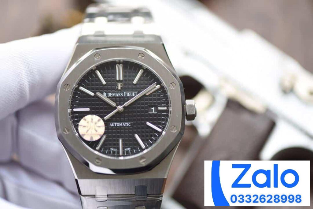 ĐỒNG HỒ NAM AUDEMARS PIGUET ROYAL OAK 15400 FAKE NHÀ MÁY JF MẶT ĐEN 39MM