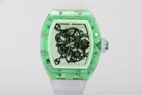 ĐỒNG HỒ NAM RICHARD MILLE RM055 REP 11 NHÀ MÁY RM DÂY ĐEO TRONG SUỐT 45MM