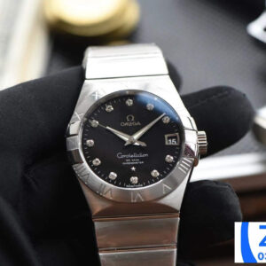 ĐỒNG HỒ NAM OMEGA CONSTELLATION SUPER FAKE NHÀ MÁY VS CỌC ĐÍNH ĐÁ 38MM