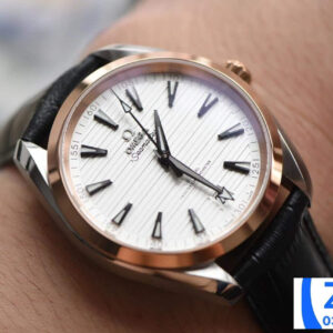 ĐỒNG HỒ NAM OMEGA SEAMASTER SUPER FAKE NHÀ MÁY XF VIỀN TRƠN VÀNG HỒNG 41MM