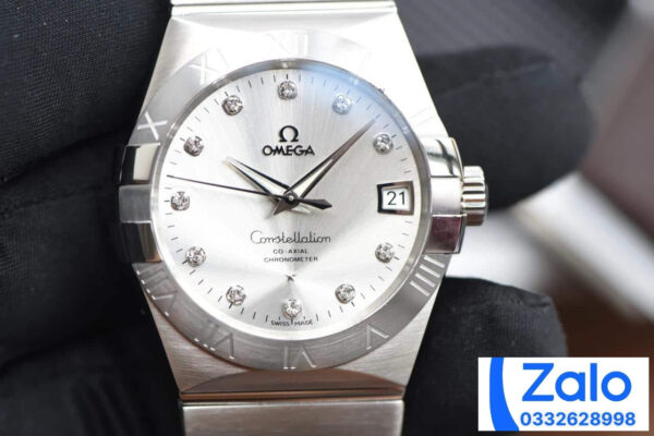 ĐỒNG HỒ NAM OMEGA CONSTELLATION FAKE 1:1 NHÀ MÁY VS MẶT CHẢI TIA 38MM