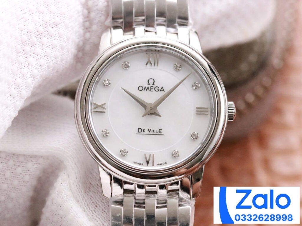 ĐỒNG HỒ NỮ OMEGA DE VILLE SUPER FAKE NHÀ MÁY FZ FACTORY WHITE DIAL 27MM