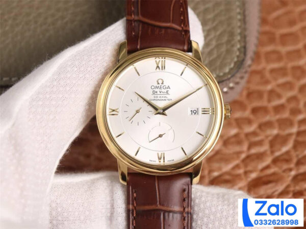 ĐỒNG HỒ NAM OMEGA DE VILLE FAKE 11 NHÀ MÁY AZ DÂY DA VỎ VÀNG GOLD 40MM