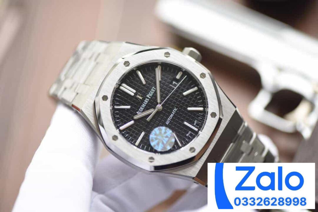 ĐỒNG HỒ NAM AUDEMARS PIGUET ROYAL OAK 15400 FAKE NHÀ MÁY JF MẶT ĐEN 39MM