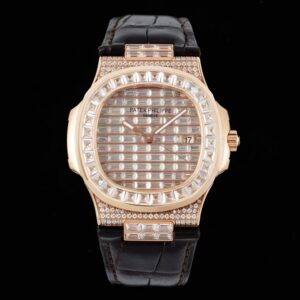 ĐỒNG HỒ PATEK PHILIPPE 5711 NAUTILUS ROSE GOLD ĐÍNH ĐÁ REPLICA 11 GS 40MM (1)