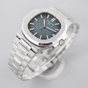 ĐỒNG HỒ PATEK PHILIPPE NAUTILUS 5711 REPLICA 11 NIỀNG MOISANITE 3K 40MM (1)