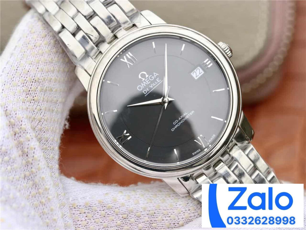 ĐỒNG HỒ NAM OMEGA DE VILLE FAKE 1:1 NHÀ MÁY VK MẶT SỐ ĐEN 36.8MM