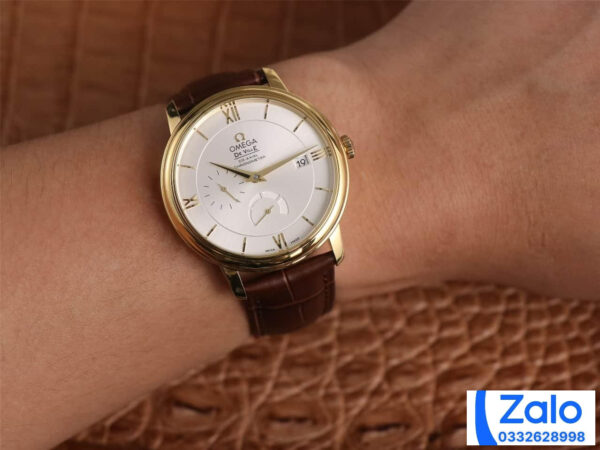 ĐỒNG HỒ NAM OMEGA DE VILLE FAKE 11 NHÀ MÁY AZ DÂY DA VỎ VÀNG GOLD 40MM