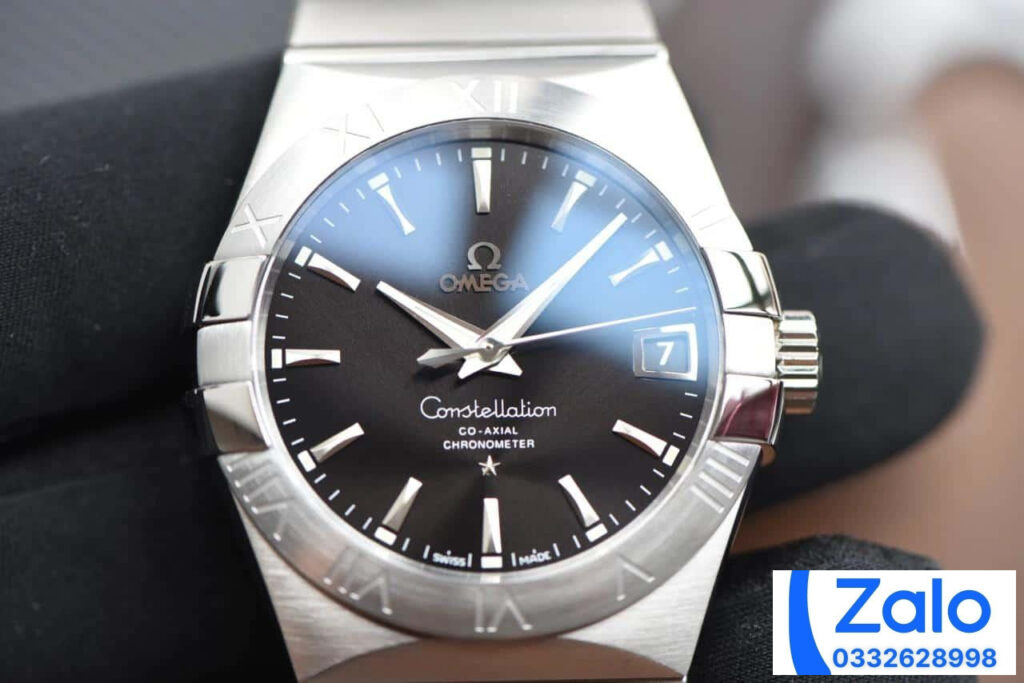 ĐỒNG HỒ NAM OMEGA CONSTELLATION FAKE CAO CẤP NHÀ MÁY VS MẶT SỐ ĐEN 38MM