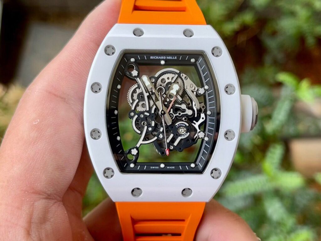 ĐỒNG HỒ NAM RICHARD MILLE RM055 REPLICA NHÀ MÁY KV CERAMIC MÀU CAM 45MM