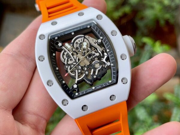 ĐỒNG HỒ NAM RICHARD MILLE RM055 REPLICA NHÀ MÁY KV CERAMIC MÀU CAM 45MM