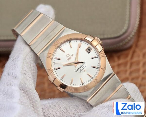 ĐỒNG HỒ NAM OMEGA CONSTELLATION FAKE CAO CẤP NHÀ MÁY 3S NIỀNG VÀNG 38MM