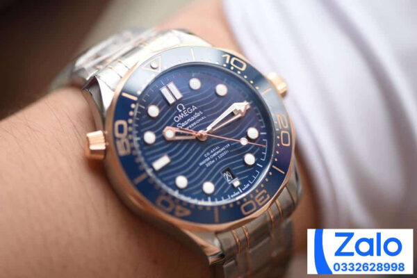 ĐỒNG HỒ NAM OMEGA SEAMASTER SUPER FAKE NHÀ MÁY VS DÂY THÉP MÀU DEMI 42MM