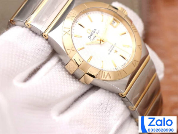 ĐỒNG HỒ NAM OMEGA CONSTELLATION FAKE NHÀ MÁY VS FACTORY VÀNG GOLD 38MM